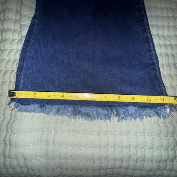 Risen Full Size High Rise Frayed Hem Flare Jeans. Size Jr 9. Dark blue. EUC - Picture 13 of 15